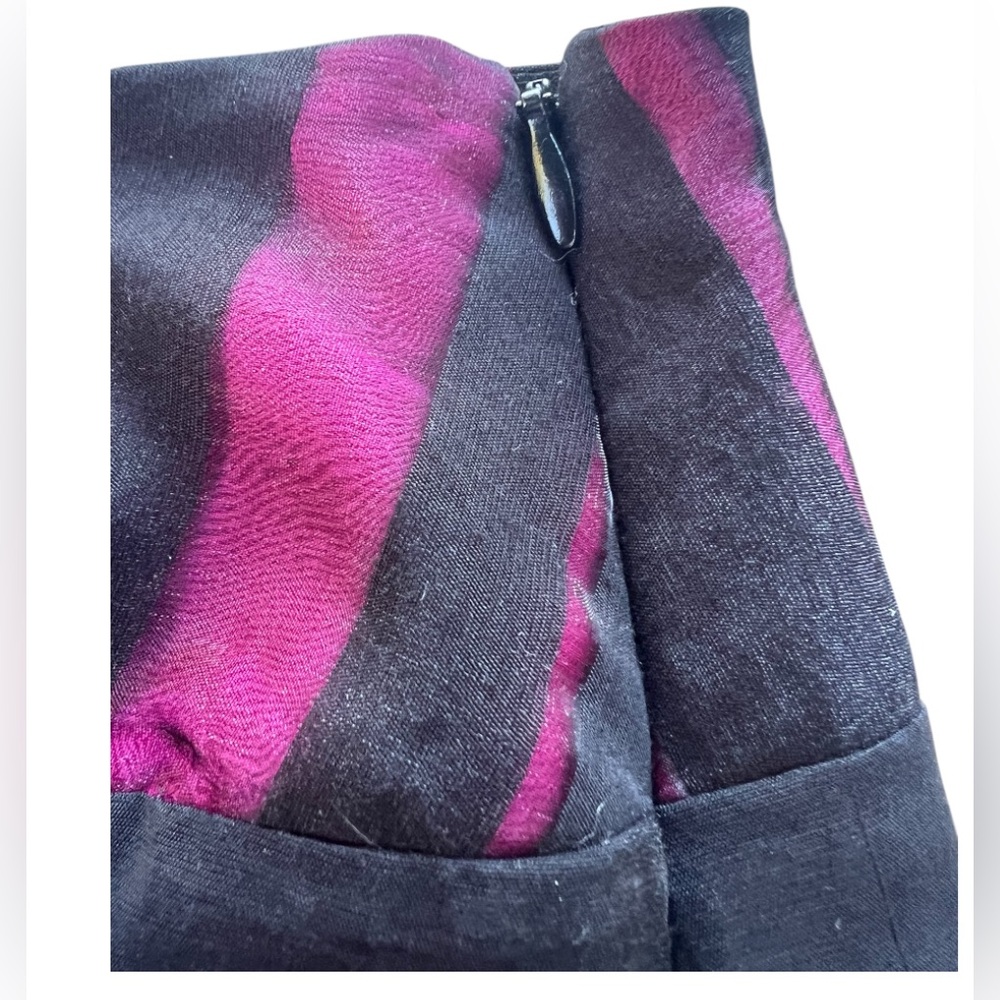 Apostrophe Women's Size 12 Black & Pink A-Line Skirt Semi Sheer Black Overlay - Picture 7 of 13